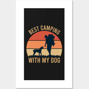 best camping with my dog - funny camping vacation - hiking with dog Posters and Art